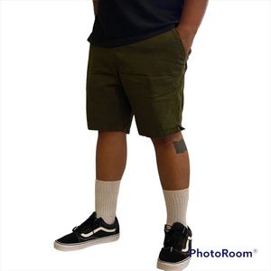 Olive/moss green canvas shorts